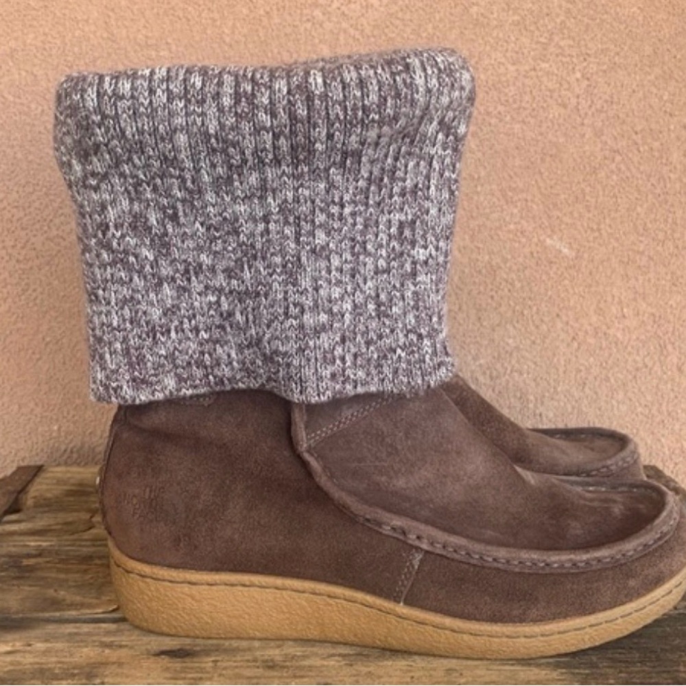 The North Face Alana Mid‎ Women's Brown Suede Knit Cuff Lace Up Boots Size 7